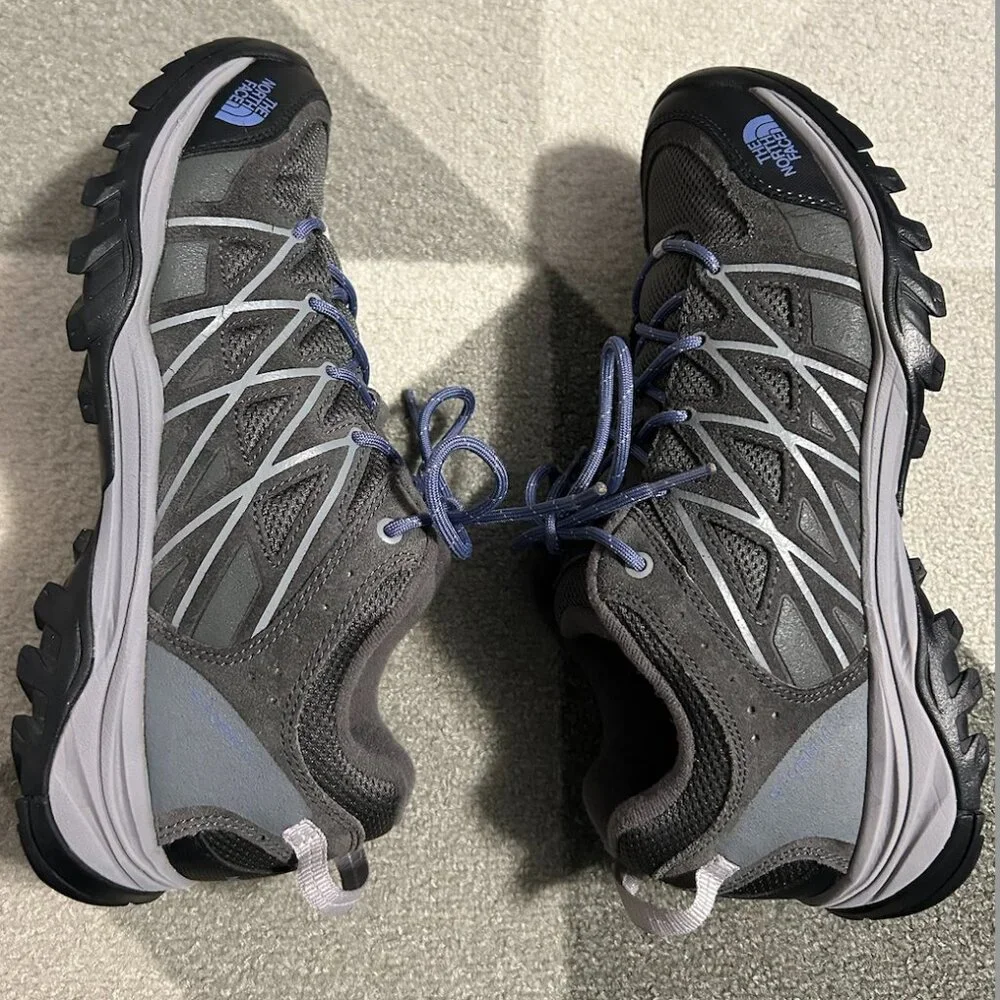 THE NORTH FACE Storm Ill WP Hiking Gray/Marlin‎ Blue Sneakers Women's Size 10